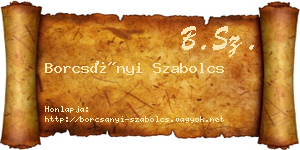 Borcsányi Szabolcs névjegykártya