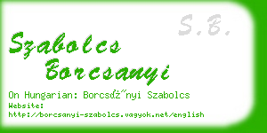 szabolcs borcsanyi business card